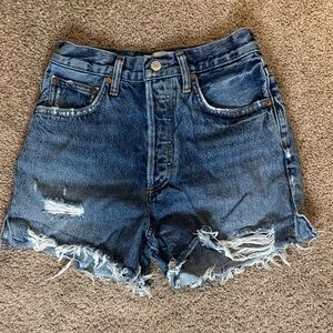 Agolde Blue Distressed Jean Shorts - Dee Short